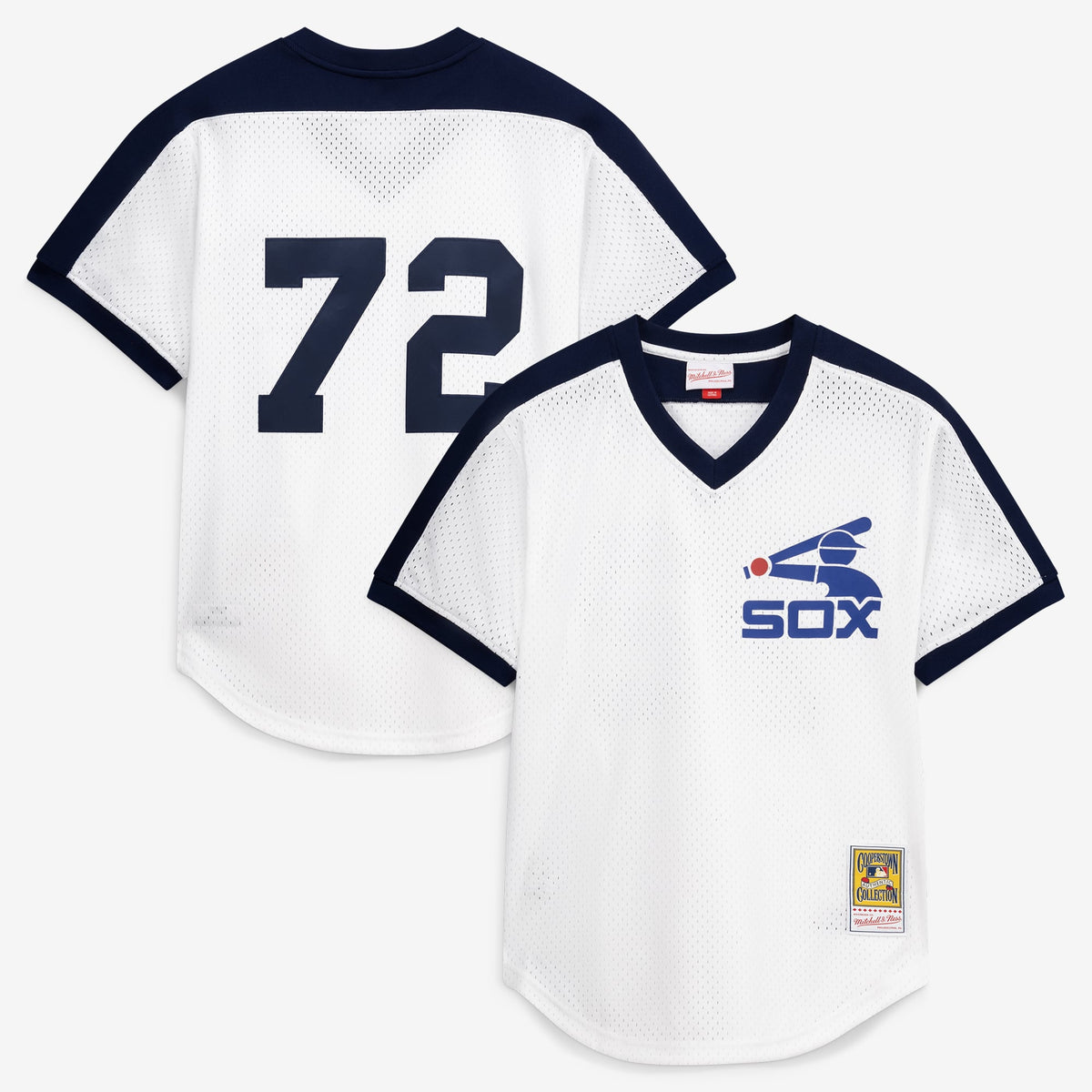 Men's Chicago White Sox Carlton Fisk Mitchell & Ness Navy Authentic Batting Practice Jersey