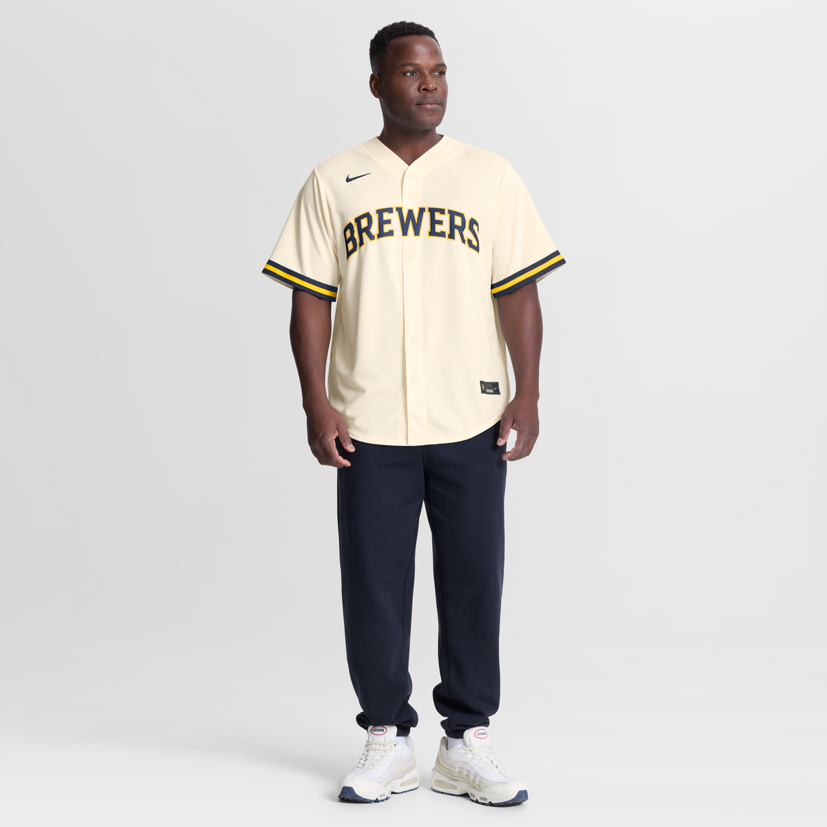 Men's Milwaukee Brewers Dustin May Nike Cream Home Replica Jersey