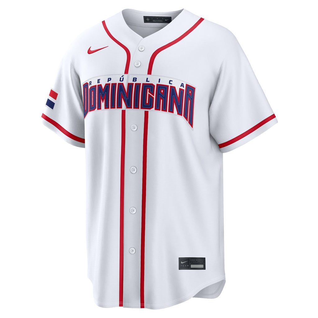 Men's Dominican Republic Baseball Juan Soto Nike White 2026 World Baseball Classic Home Stadium Jersey