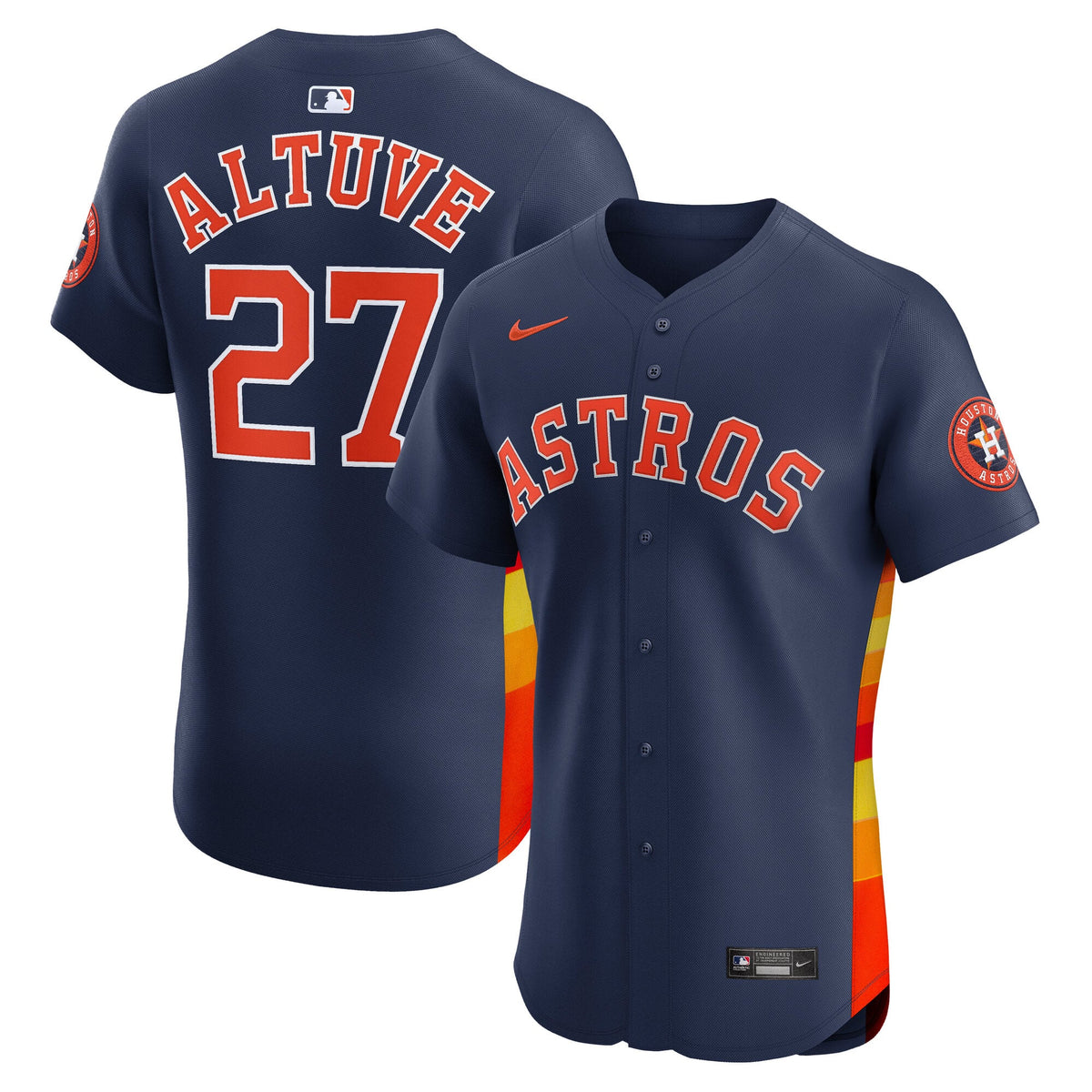Men's Houston Astros Jose Altuve Nike Orange Alternate Elite Player Jersey