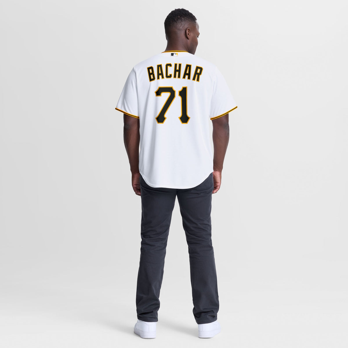 Men's Pittsburgh Pirates Lake Bachar Nike White Home Replica Jersey