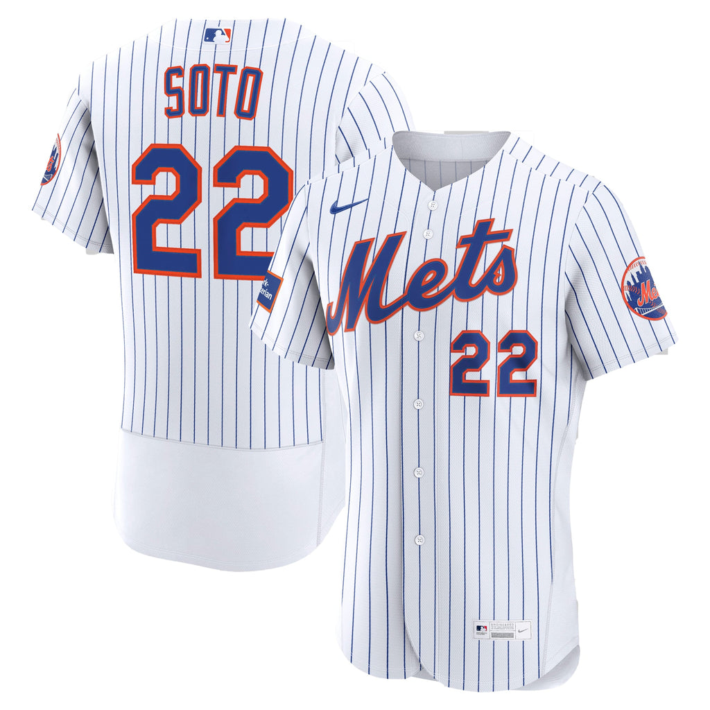 Men's New York Mets Juan Soto Nike White Home Authentic Sponsor Patch Jersey