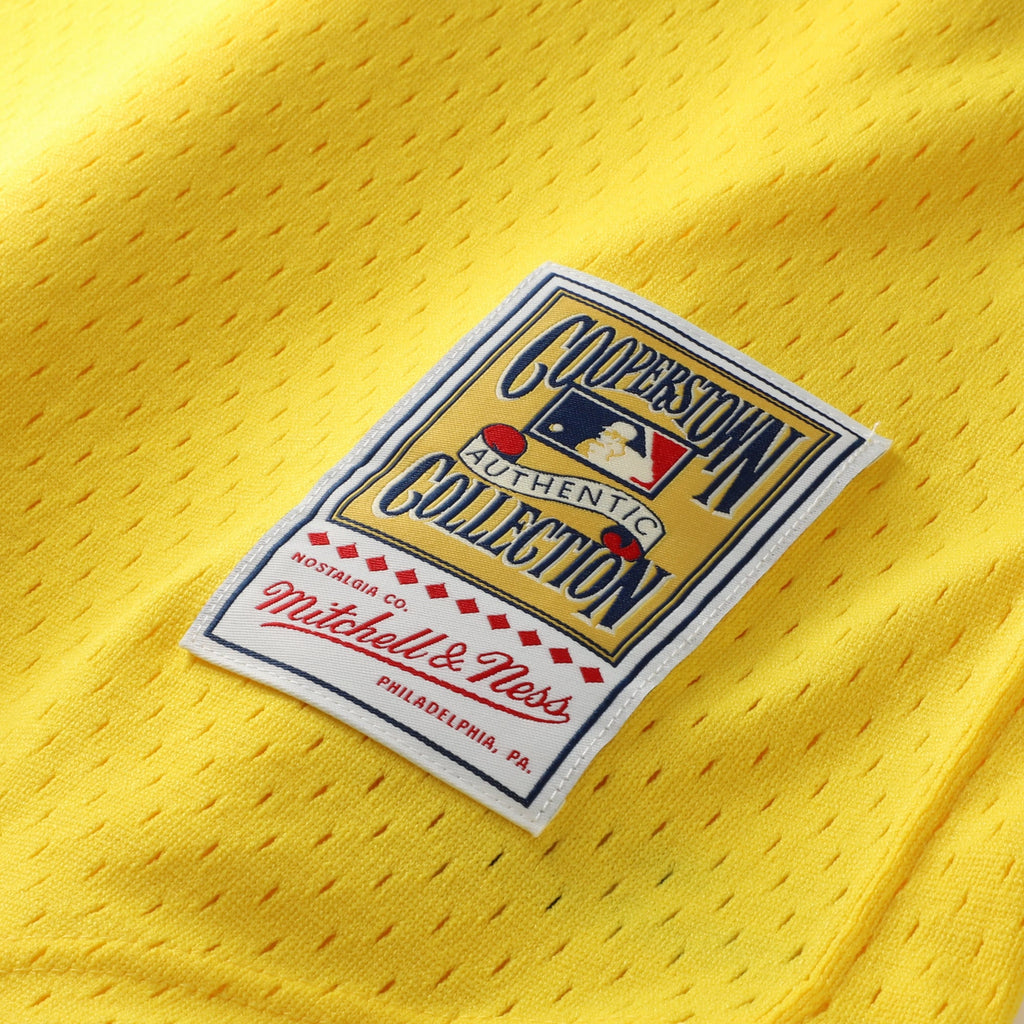 Men's Athletics Rickey Henderson Mitchell & Ness Yellow Authentic Batting Practice Jersey