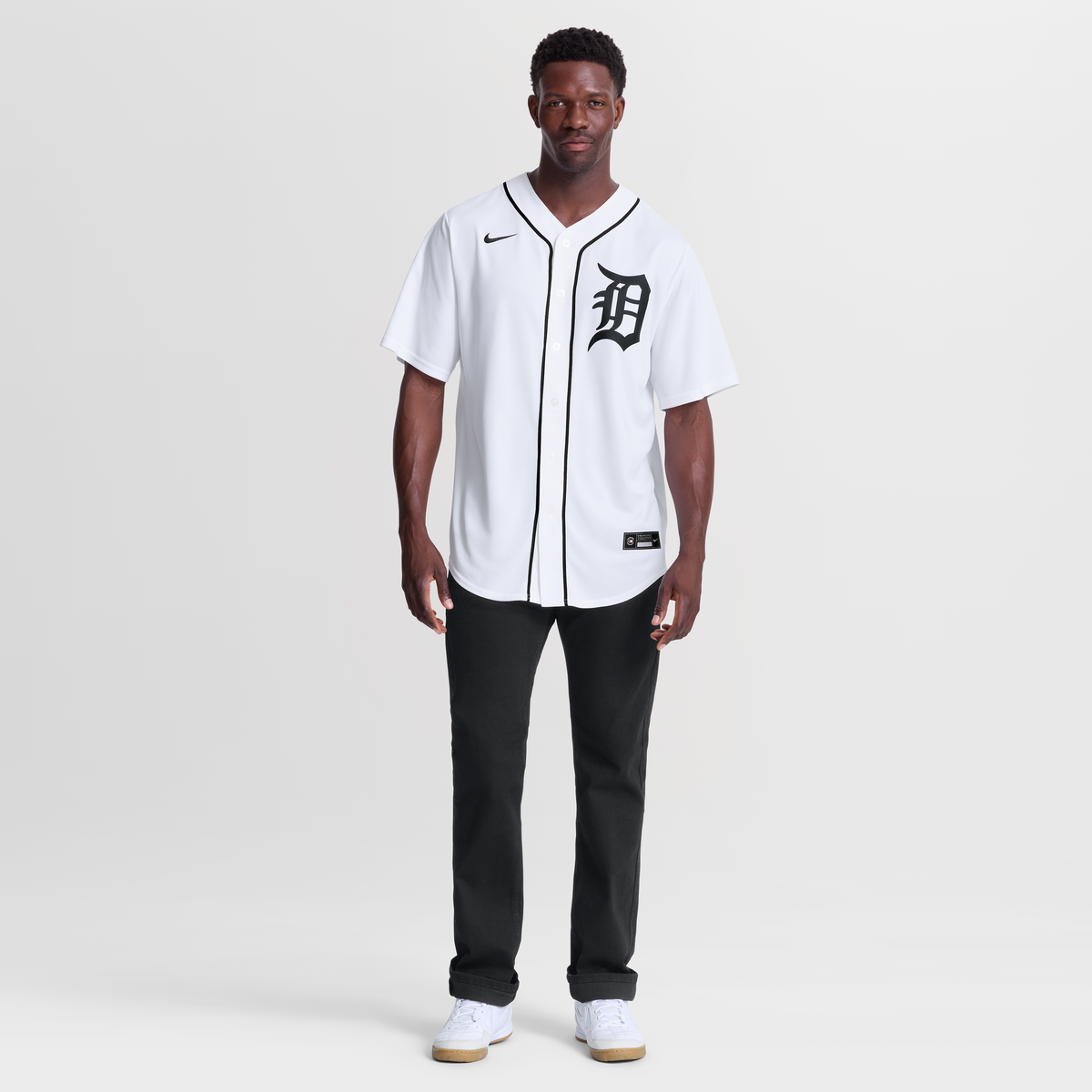 Men's  Detroit Tigers Javier Báez Nike White Home Replica Jersey