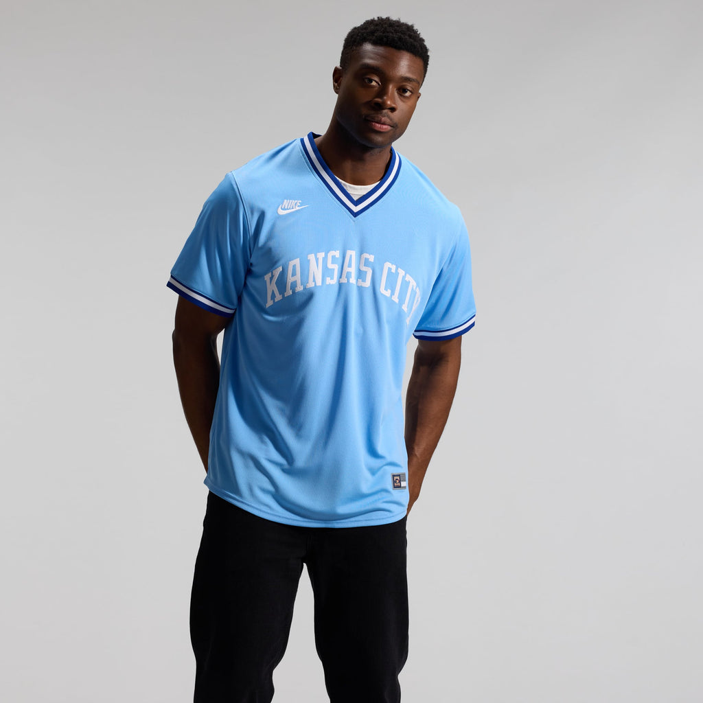 Men's Kansas City Royals Bo Jackson Nike Light Blue Throwback Cooperstown Collection Limited Jersey