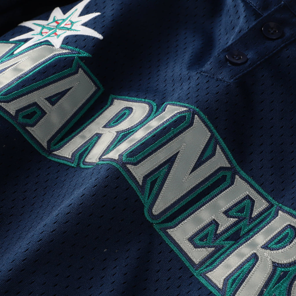 Men's Seattle Mariners Mitchell & Ness Navy Big & Tall Cooperstown Collection Mesh Batting Practice Jersey