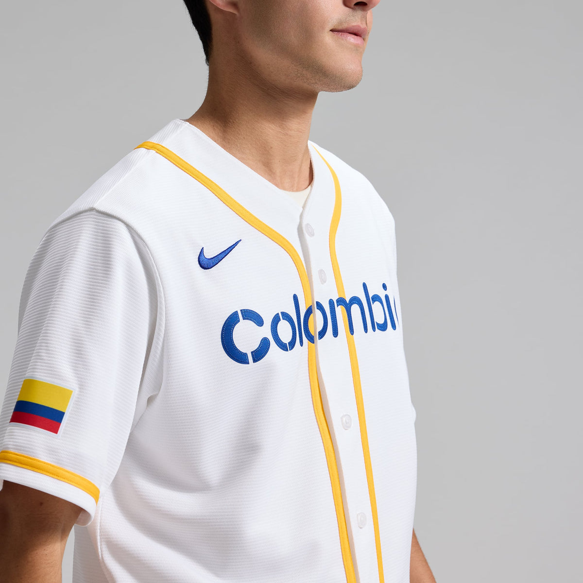 Men's Colombia Baseball Nike White 2026 World Baseball Classic Home Stadium Jersey