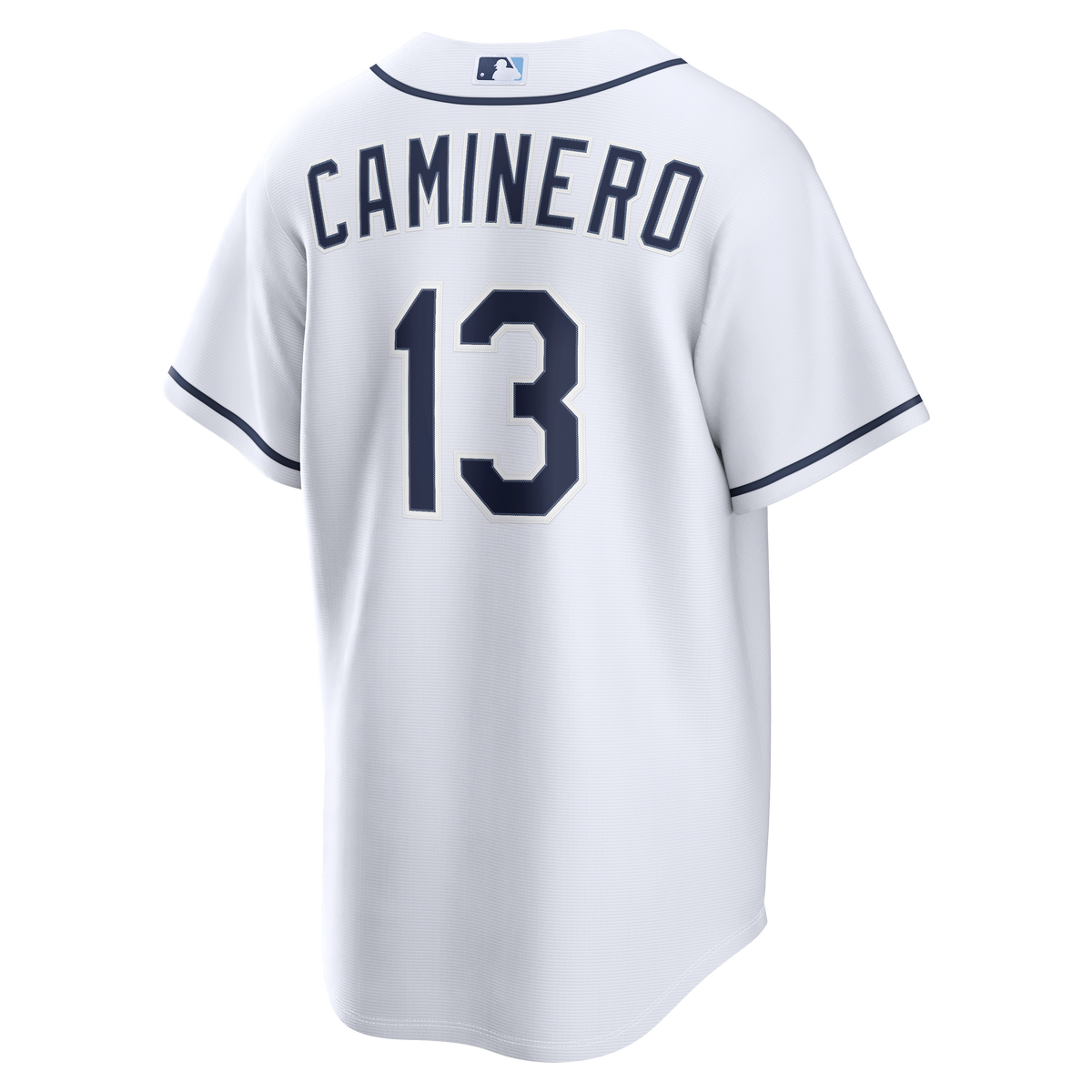 Men's Tampa Bay Rays Junior Caminero Nike White Home Replica Jersey