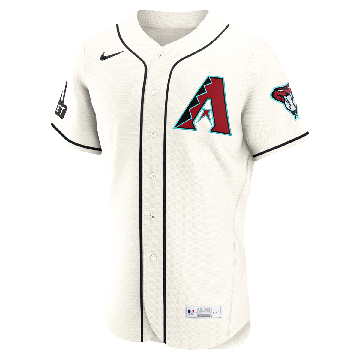 Men's Arizona Diamondbacks Ketel Marte Nike Cream Home Authentic Sponsor Patch Jersey