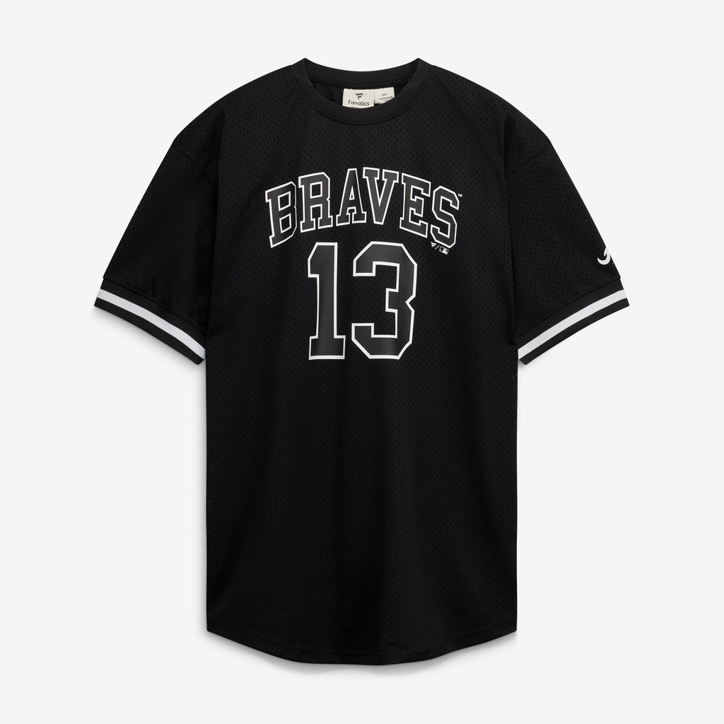 Men's Atlanta Braves Ronald Acuña Jr. Fanatics Black/White Big & Tall Heavyweight Mesh Jersey