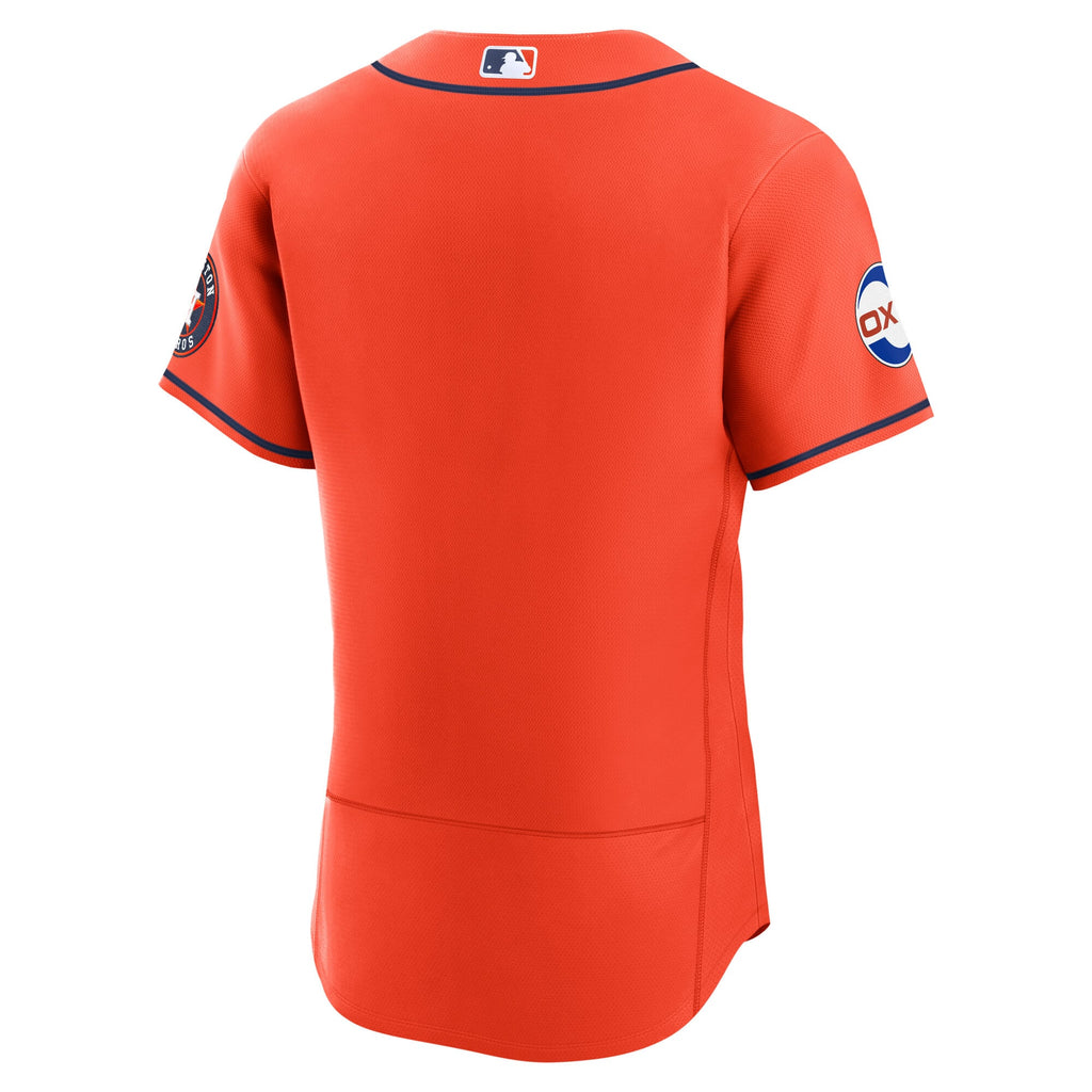 Men's Houston Astros Nike Orange Alternate Sponsor Patch Authentic Jersey