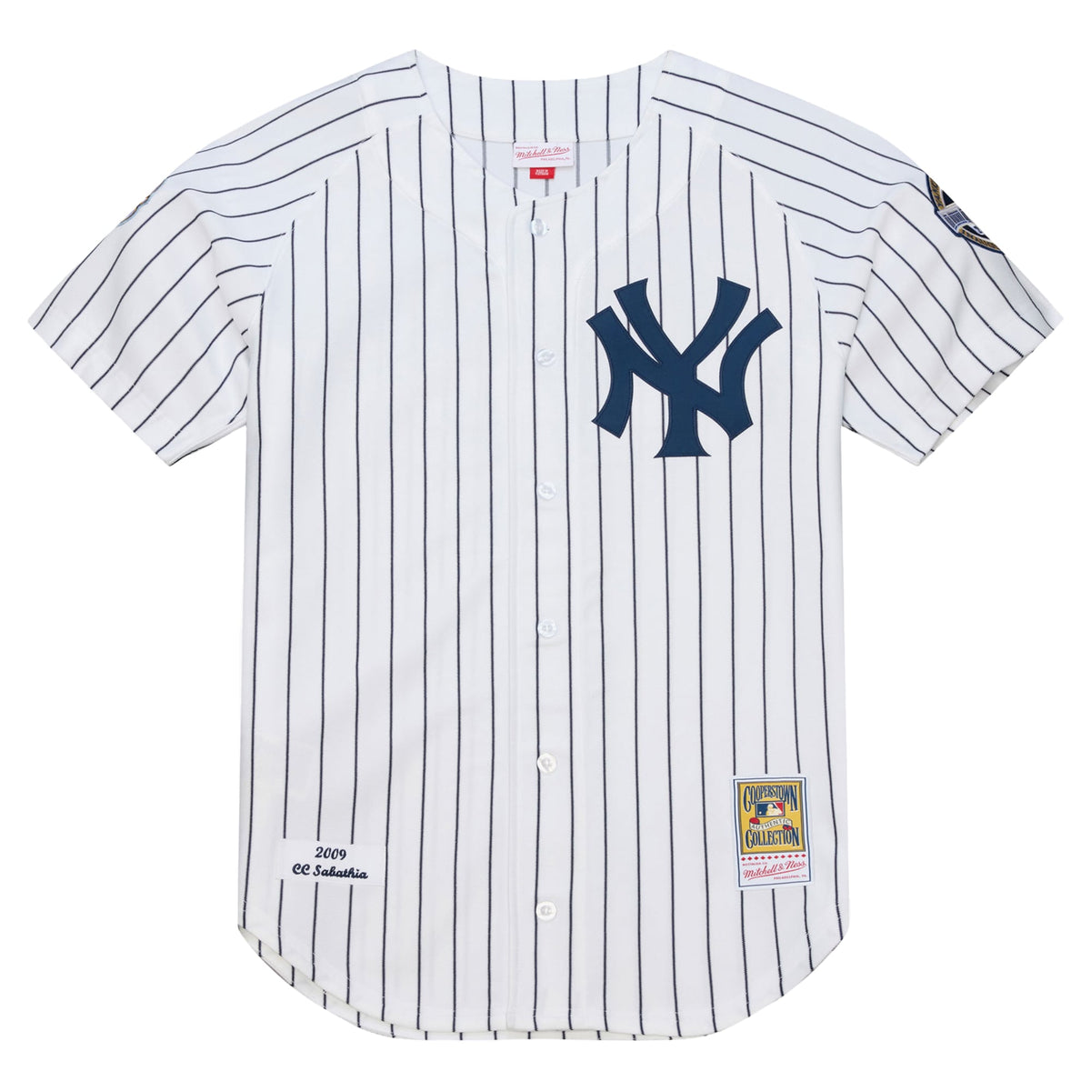 Men's New York Yankees CC Sabathia Mitchell & Ness White 2009 Cooperstown Collection Authentic Jersey