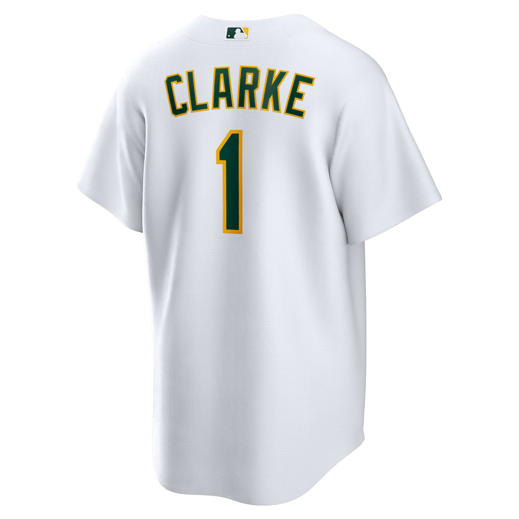 Men's Athletics Denzel Clarke Nike White Home Replica Jersey