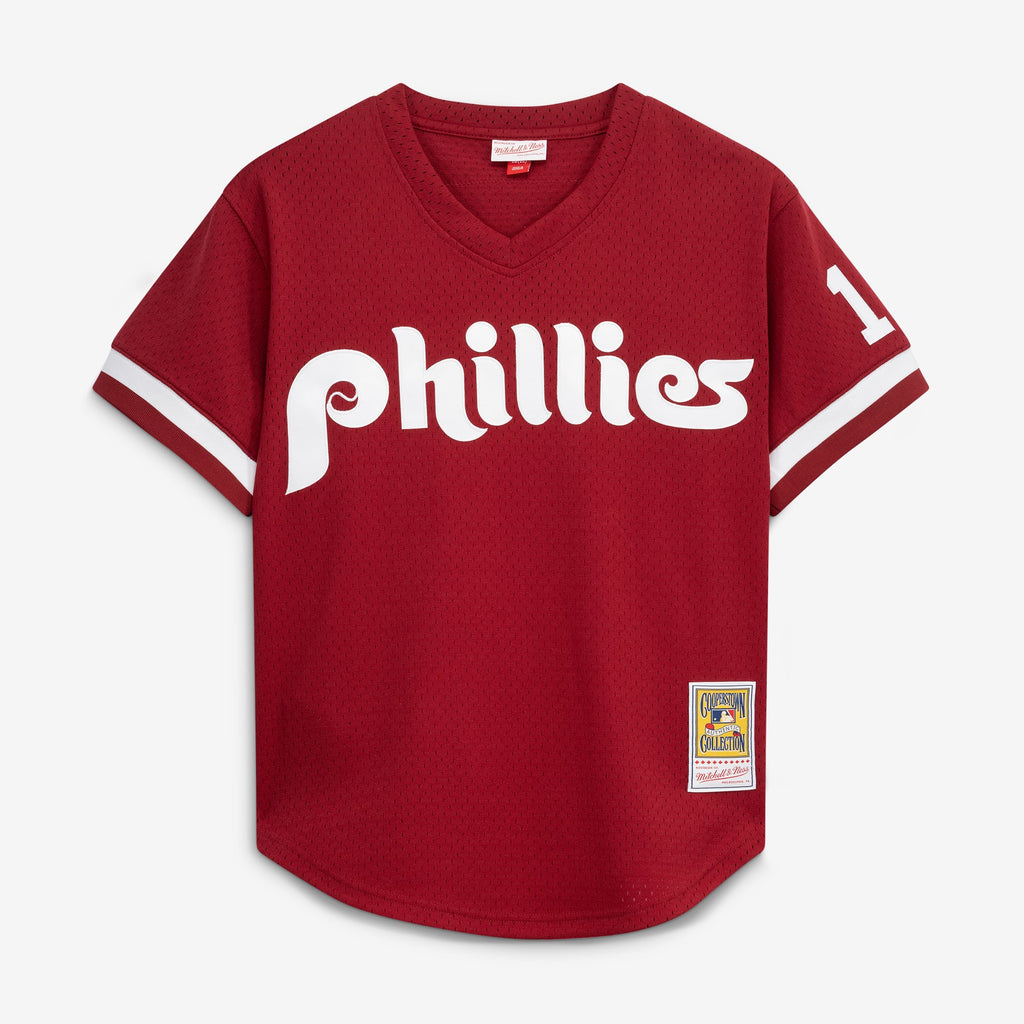 Men's Philadelphia Phillies Darren Daulton Mitchell & Ness Scarlet Authentic Batting Practice Jersey