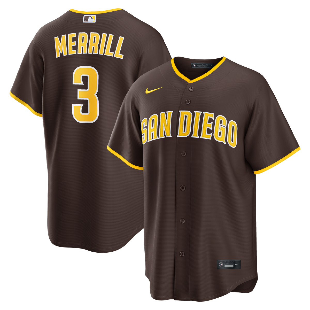 Men's San Diego Padres Jackson Merrill Nike Sand Alternate Replica Jersey