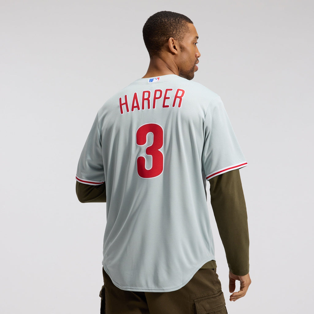 Men's Philadelphia Phillies Bryce Harper Nike Gray Road Replica Jersey