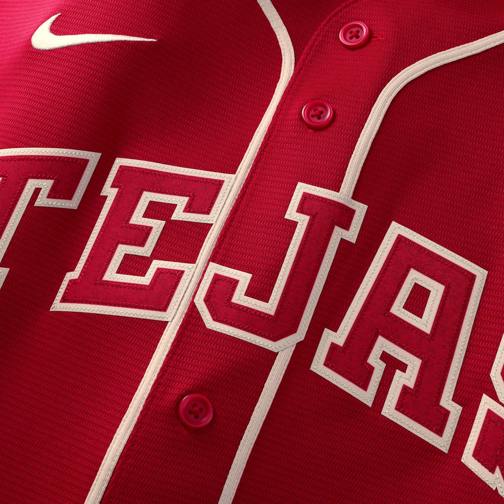 Men's Texas Rangers Brandon Nimmo Nike Red 2026 City Connect Stadium Jersey
