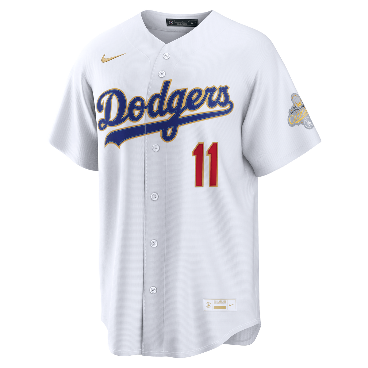 Men's Los Angeles Dodgers Roki Sasaki Nike White 2026 Gold Collection Kanji Stadium Jersey