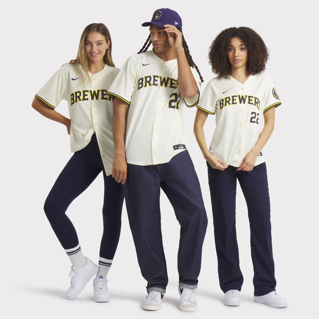 Men's Milwaukee Brewers Christian Yelich Nike Cream Home Limited Player Jersey