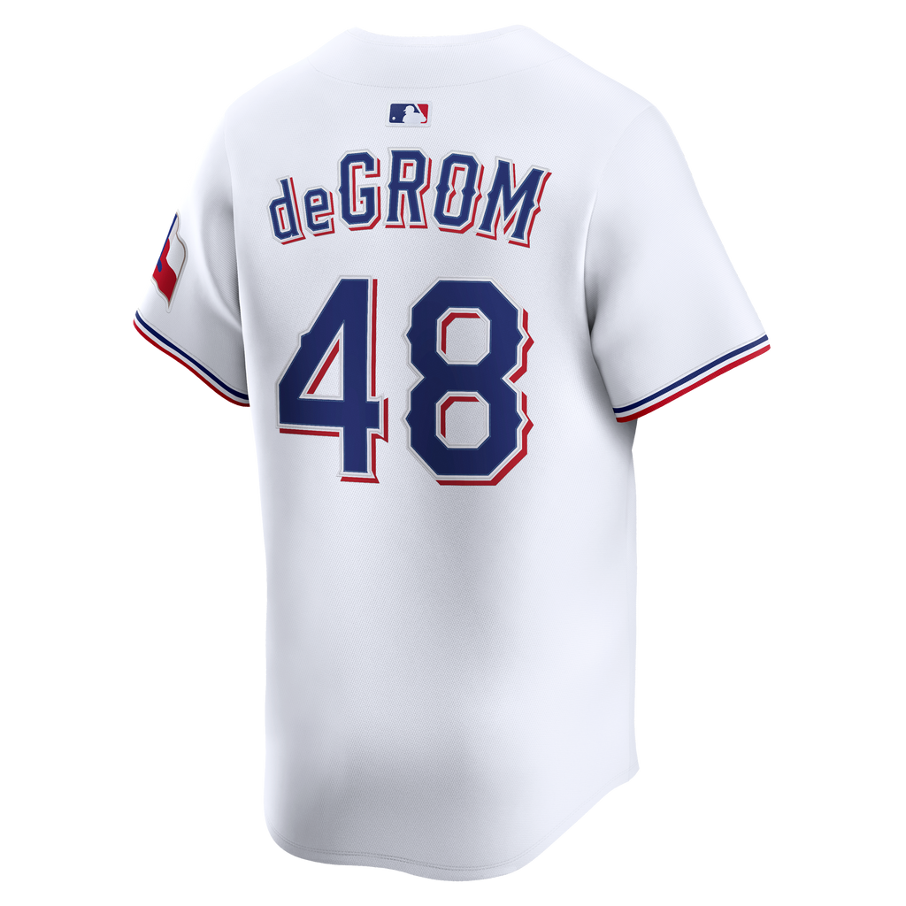 Men's Texas Rangers Jacob deGrom Nike White Home Limited Jersey