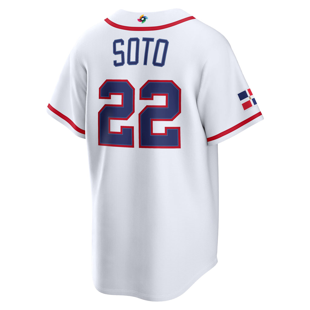Men's Dominican Republic Baseball Juan Soto Nike White 2026 World Baseball Classic Home Stadium Jersey