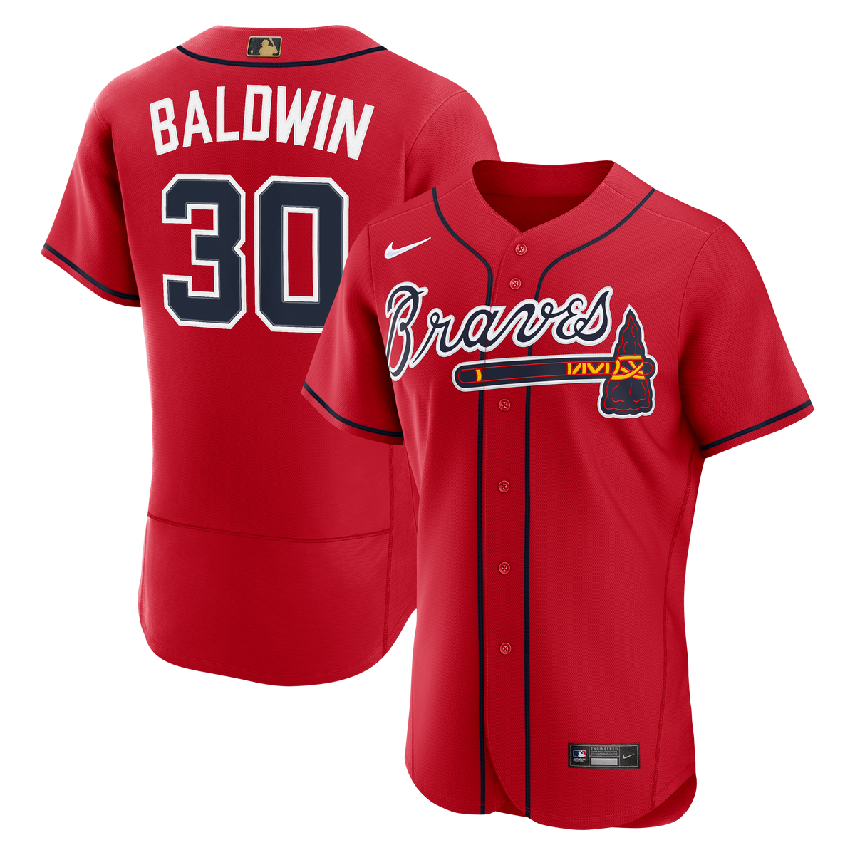 Men's Atlanta Braves Drake Baldwin Nike Red MLB Awards Authentic Jersey