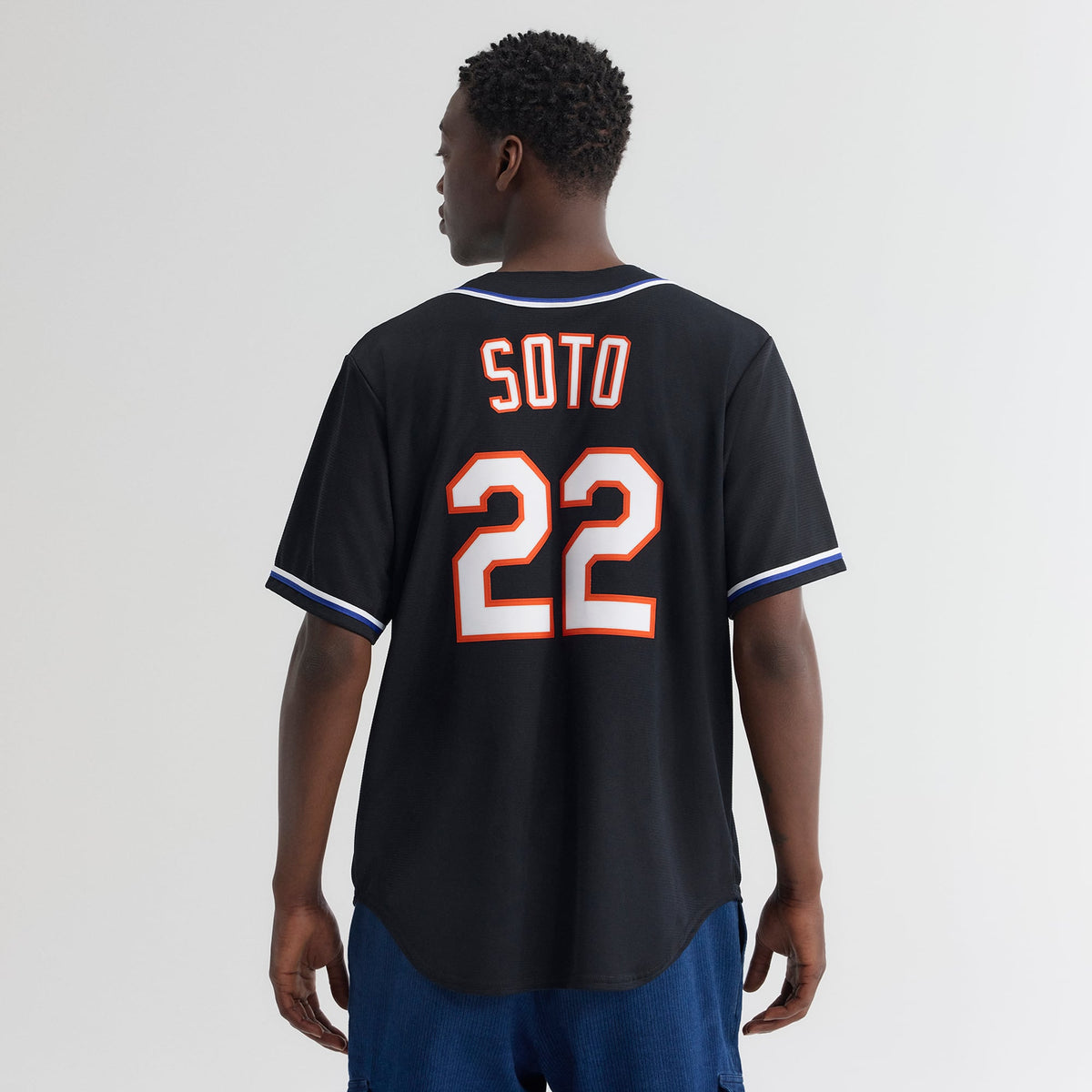 Men's New York Mets Juan Soto Nike Fashion Replica Black Out Jersey