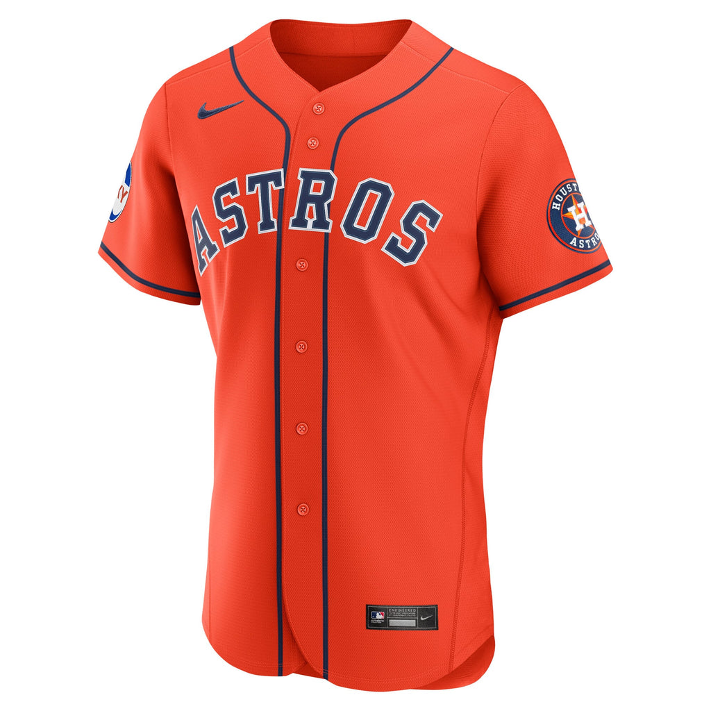 Men's Houston Astros Nike Orange Alternate Sponsor Patch Authentic Jersey
