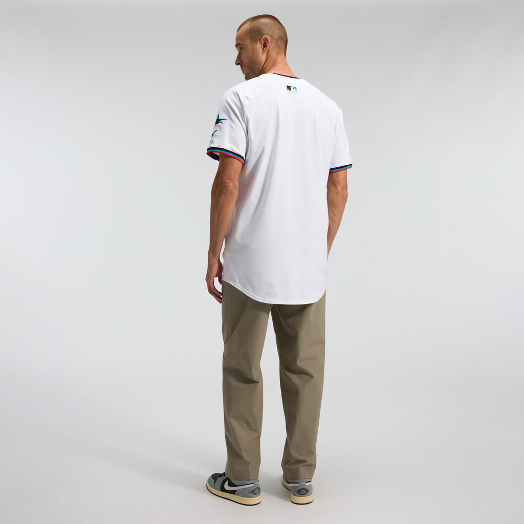 Men's Miami Marlins Nike White Home Elite Jersey