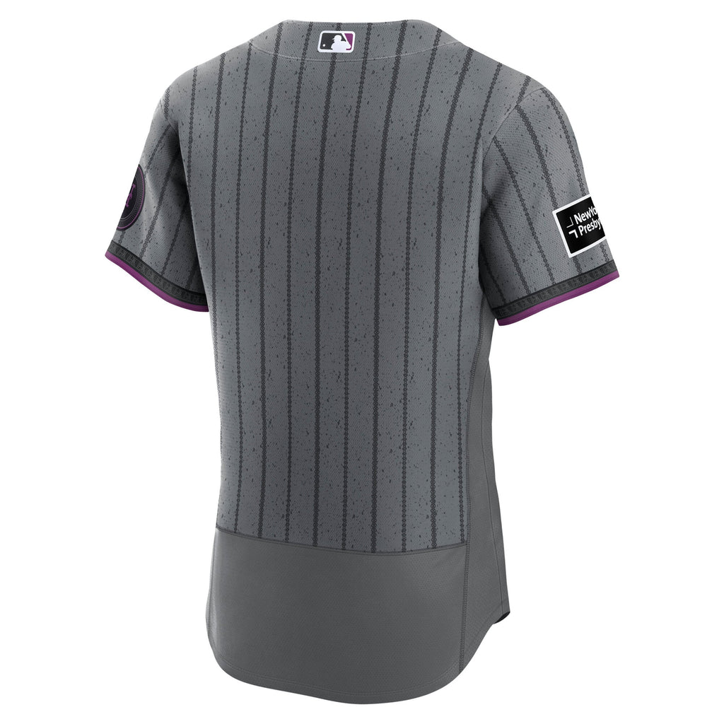 Men's New York Mets Nike Gray City Connect Authentic Sponsor Patch Jersey