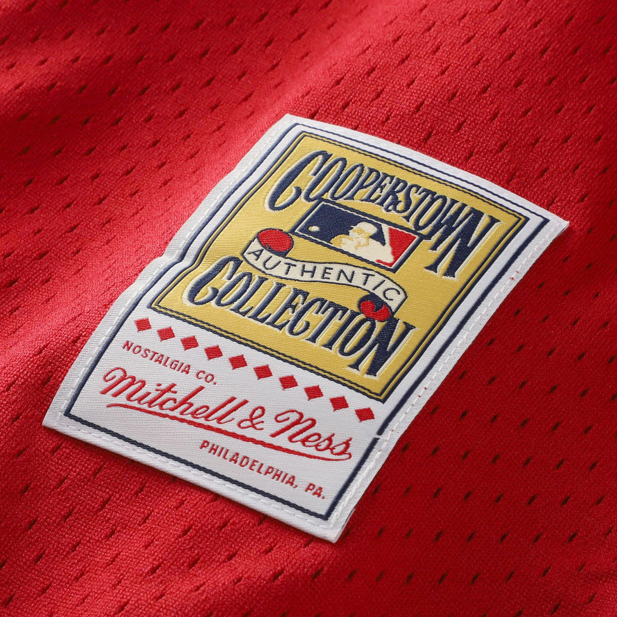 Men's Cincinnati Reds Barry Larkin Mitchell & Ness Red Throwback Cooperstown Mesh Batting Practice Jersey