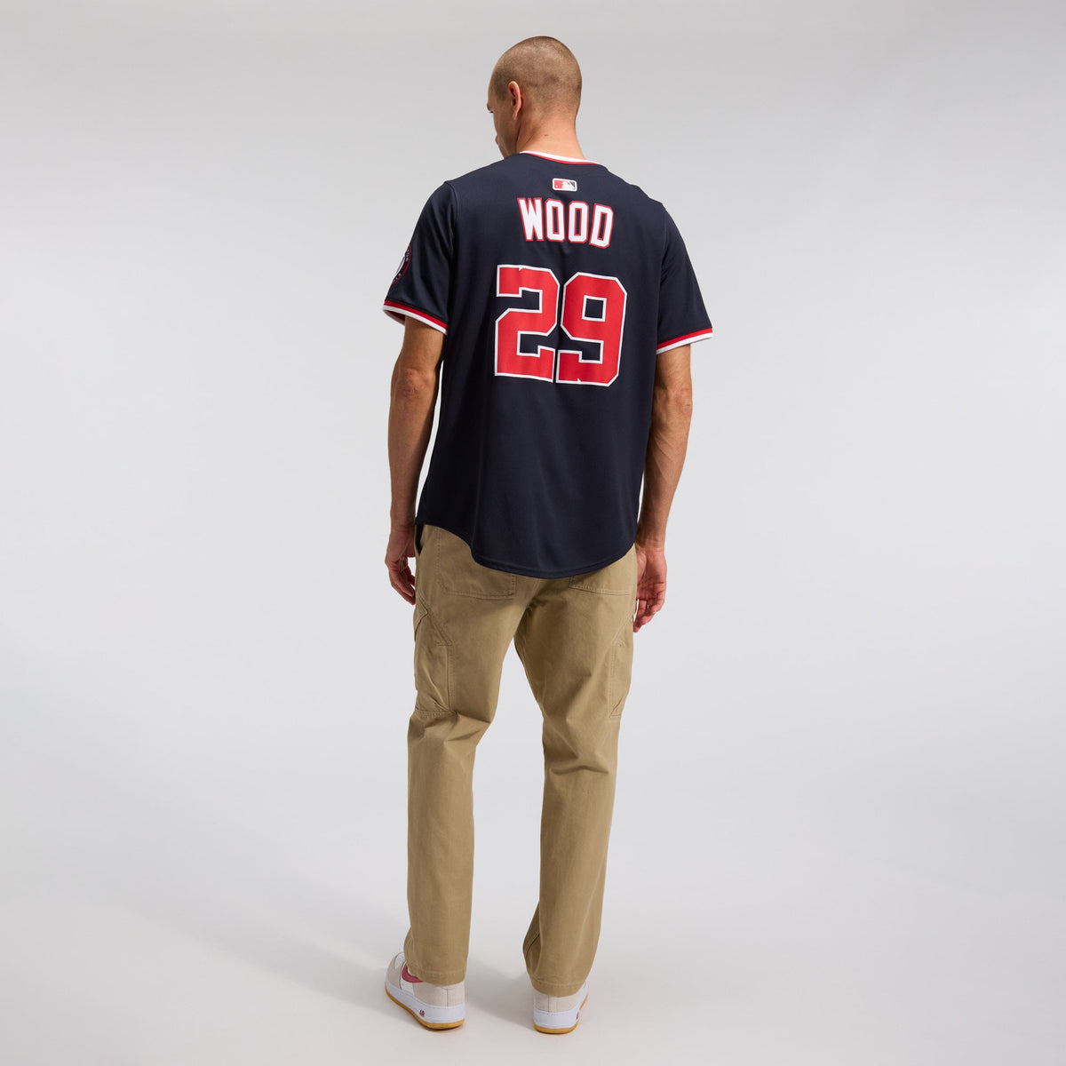 Men's Washington Nationals James Wood Nike Navy Alternate Limited Player Jersey