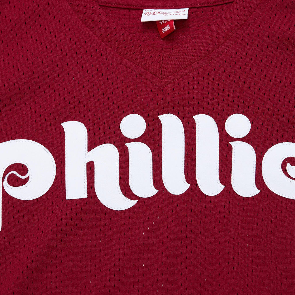 Men's Philadelphia Phillies John Kruk Mitchell & Ness Burgundy Big & Tall Cooperstown Collection Mesh Batting Practice Jersey
