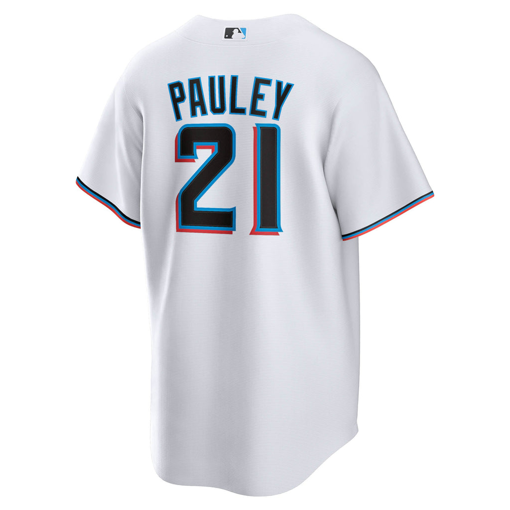 Men's Miami Marlins Graham Pauley Nike White Home Replica Jersey
