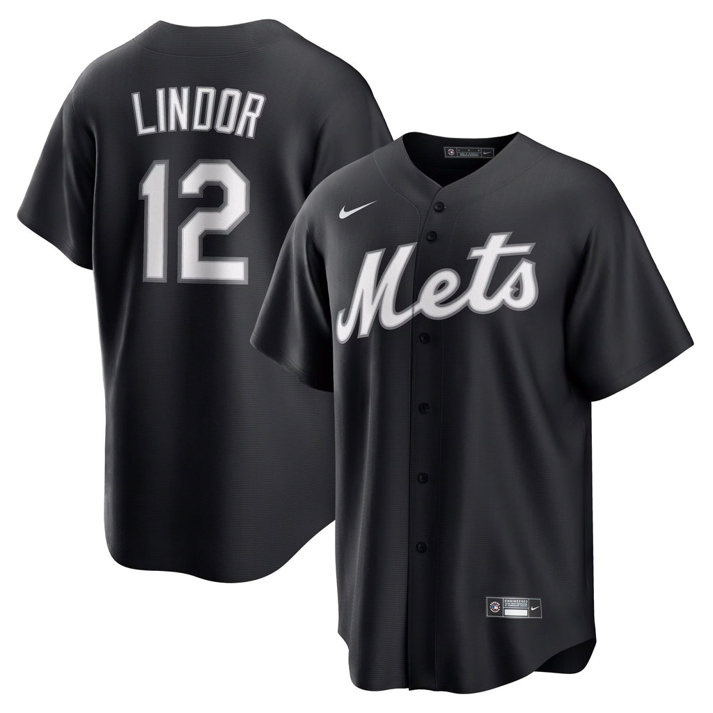 Men's New York Mets Francisco Lindor Nike Black  Replica Player Jersey