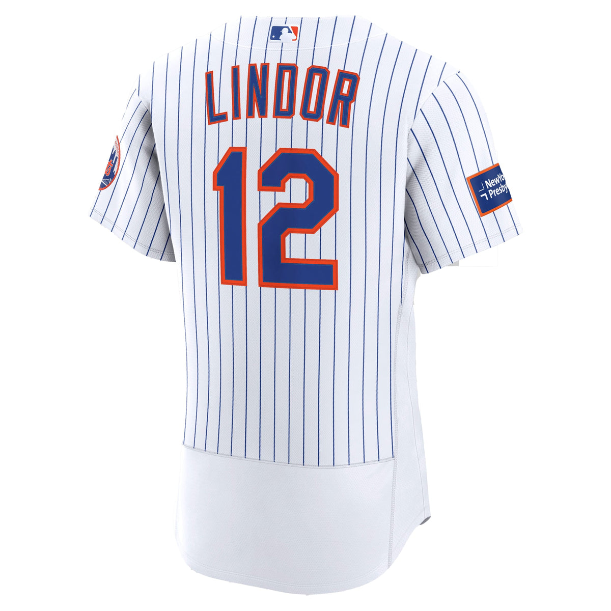 Men's New York Mets Francisco Lindor Nike White Home Authentic Sponsor Patch Jersey
