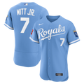 Men's Kansas City Royals Bobby Witt Jr. Nike Light Blue Alternate Authentic Sponsor Patch Jersey