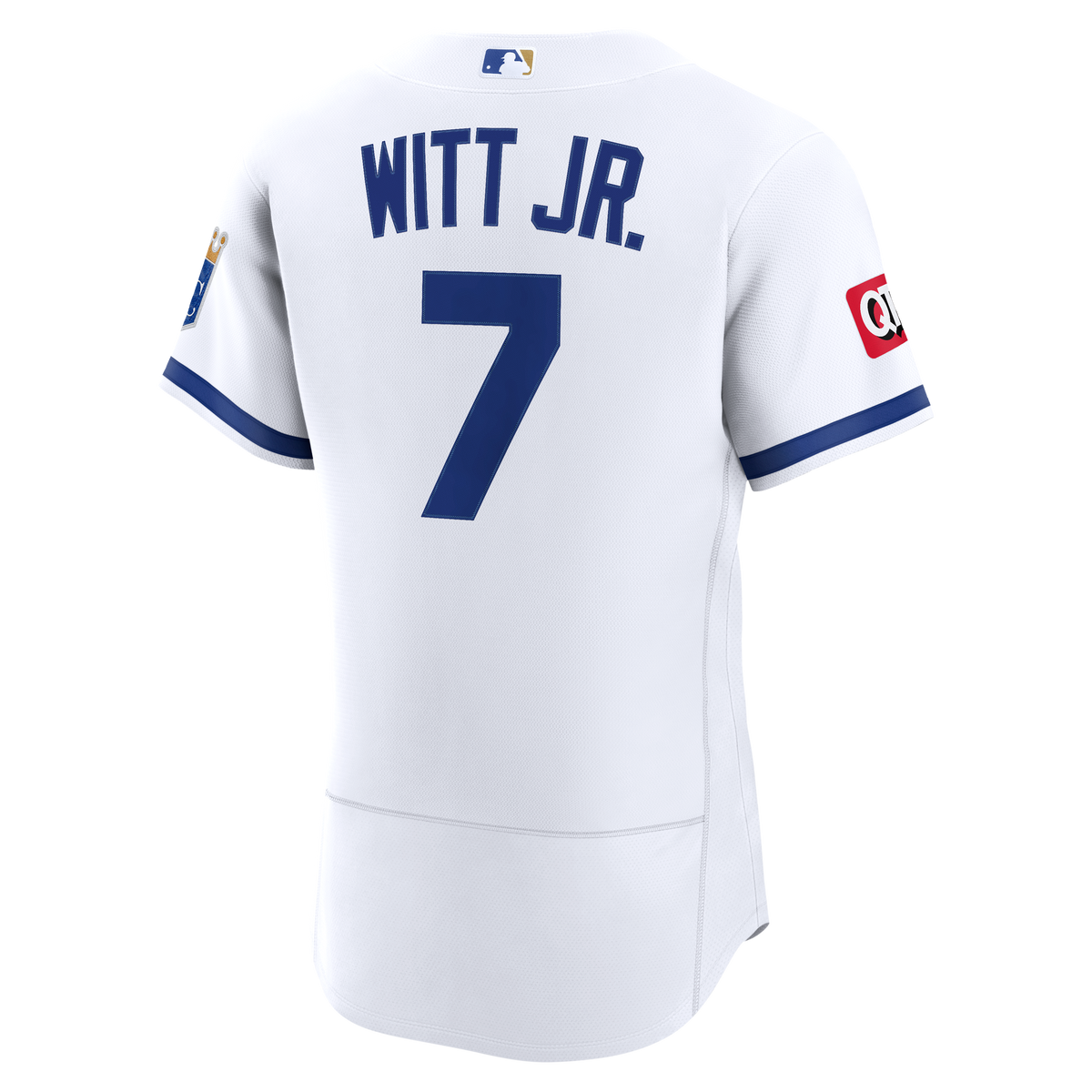 Men's Kansas City Royals Bobby Witt Jr. Nike White Home Authentic Sponsor Patch Jersey