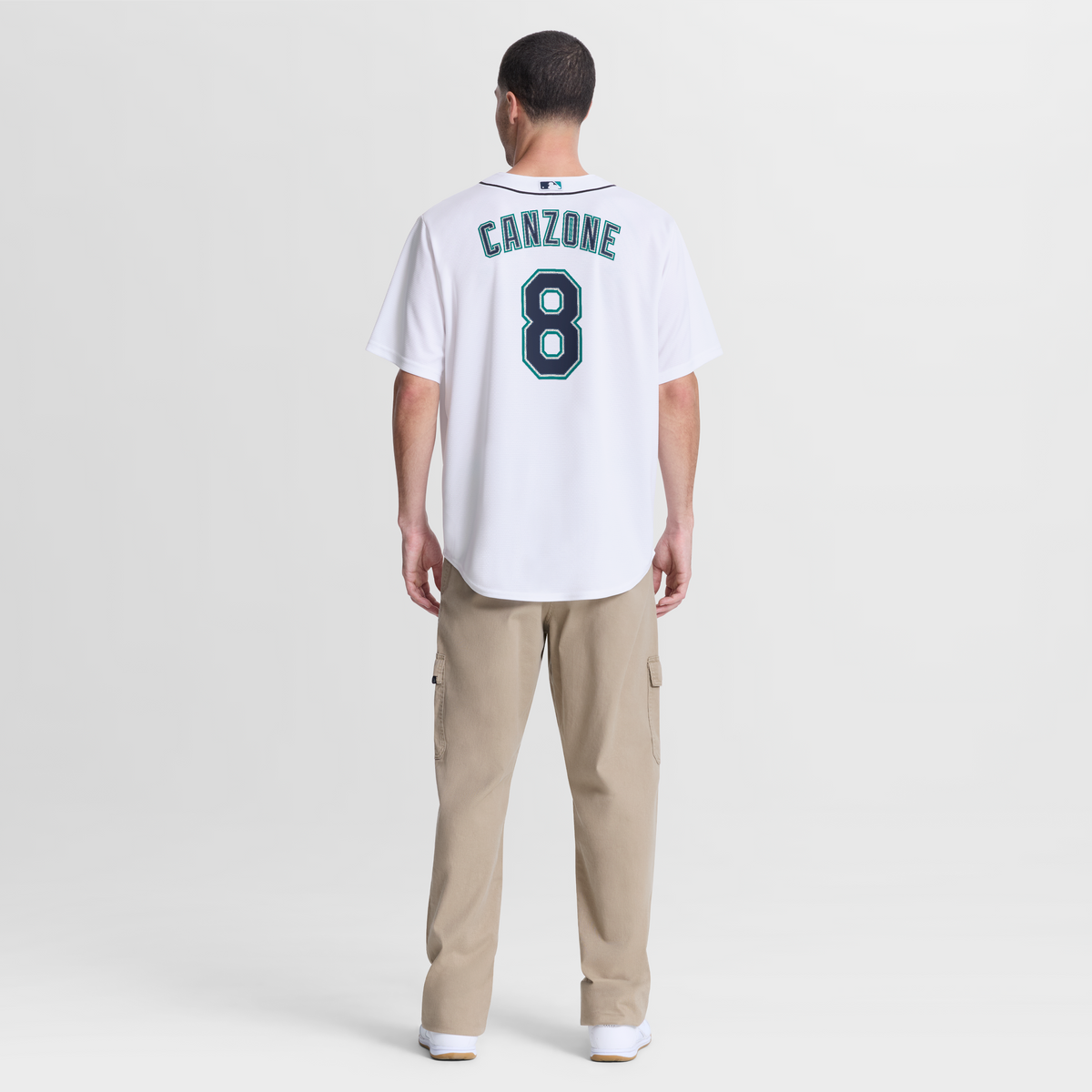 Men's Seattle Mariners Dominic Canzone Nike White Home Replica Jersey