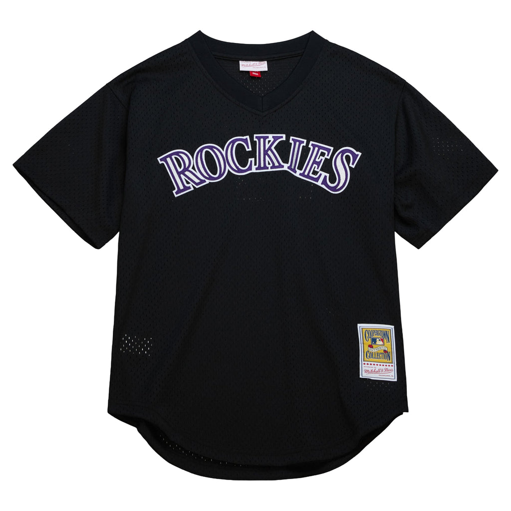 Men's Colorado Rockies Todd Helton Mitchell & Ness Black Authentic Batting Practice Jersey