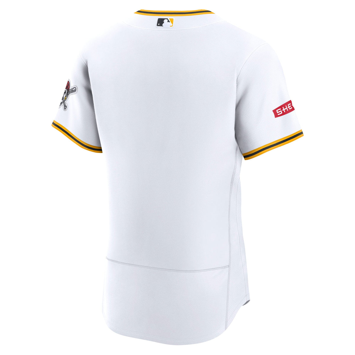 Men's Pittsburgh Pirates Nike White Home Sponsor Patch Authentic Jersey