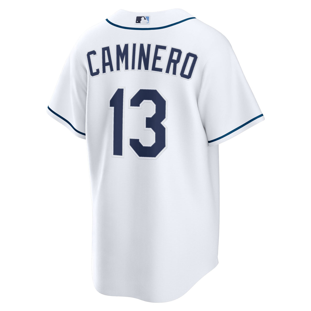 Men's  Tampa Bay Rays Junior Caminero Nike White Home Replica Jersey