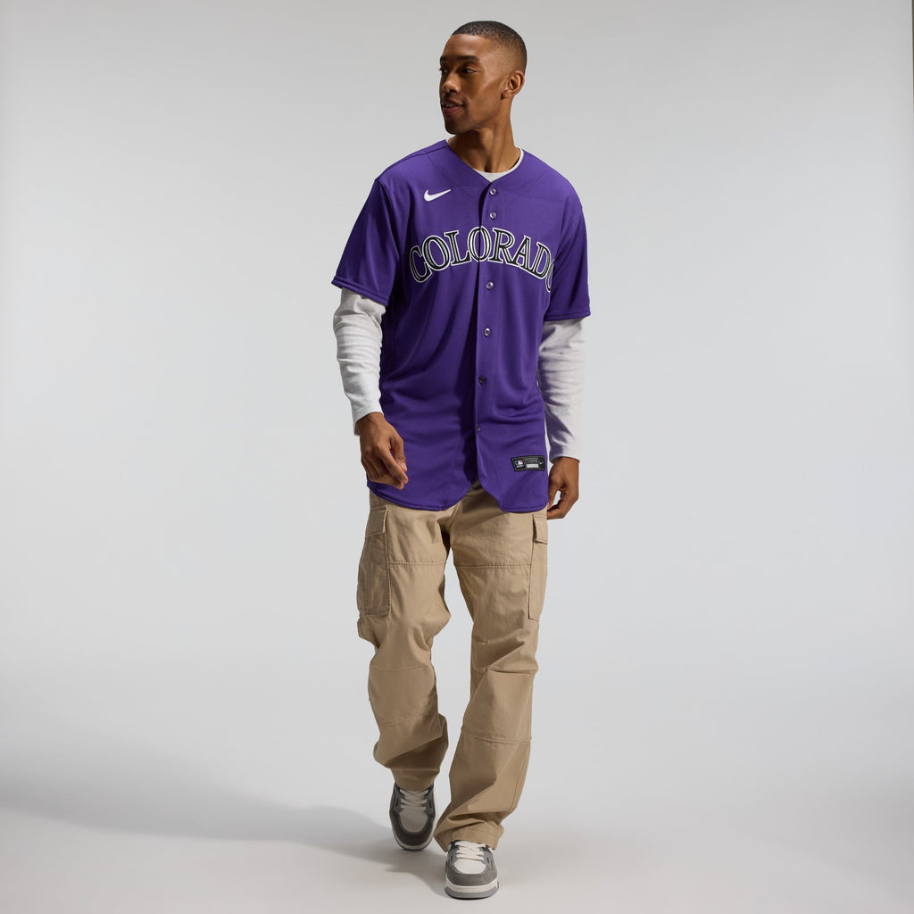 Men's Colorado Rockies  Nike Purple Alternate Authentic Jersey