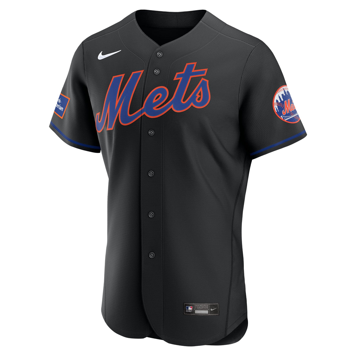 Men's New York Mets Nike White Home Sponsor Patch Authentic Jersey