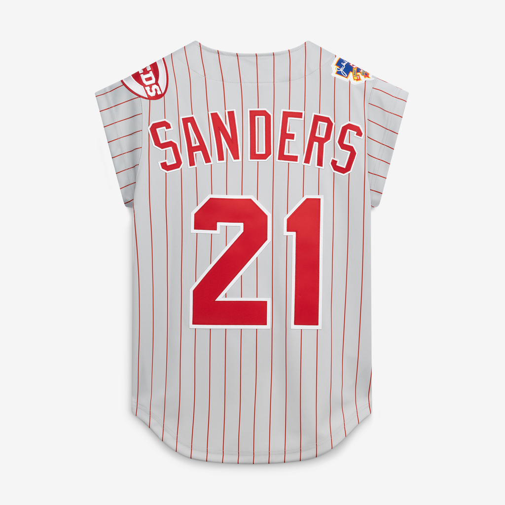 Men's Cincinnati Reds Deion Sanders Mitchell & Ness Gray 1997 Authentic Jersey