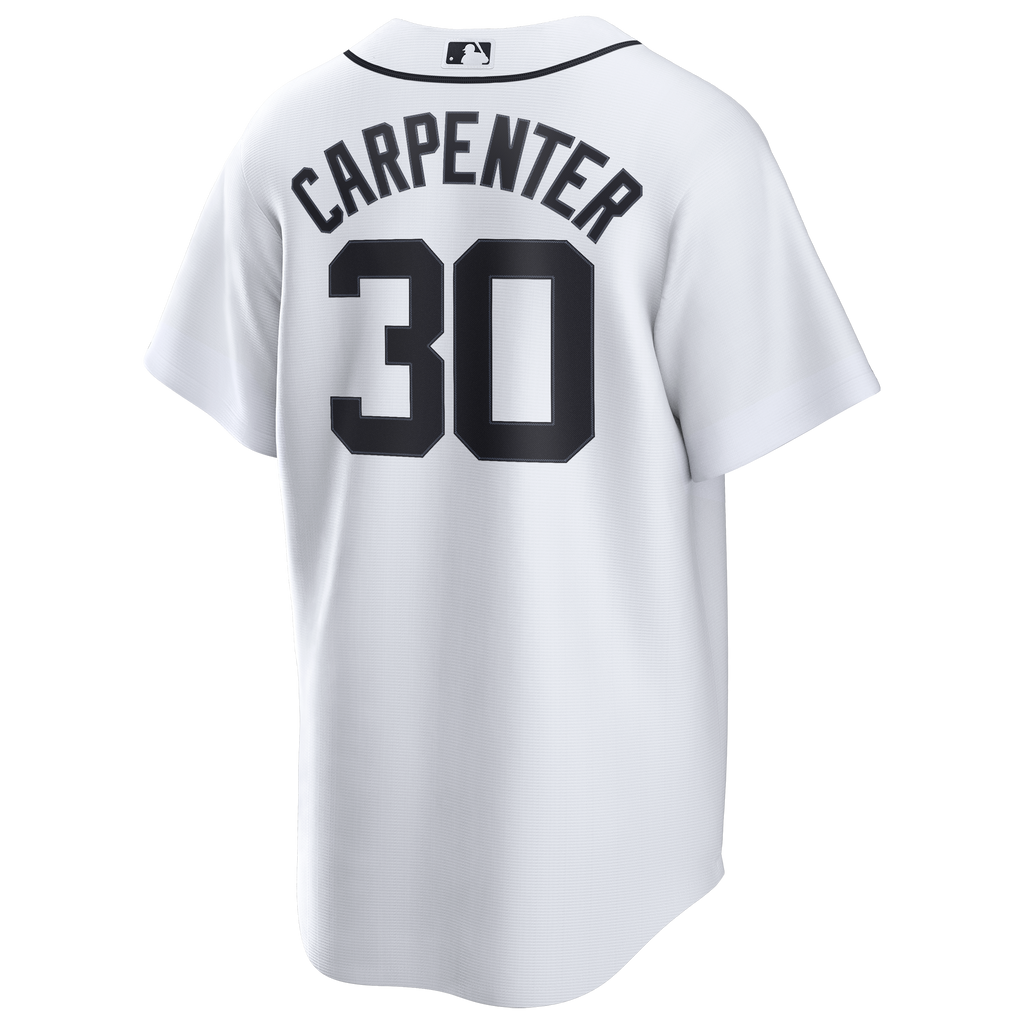 Men's  Detroit Tigers Kerry Carpenter Nike White Home Replica Jersey