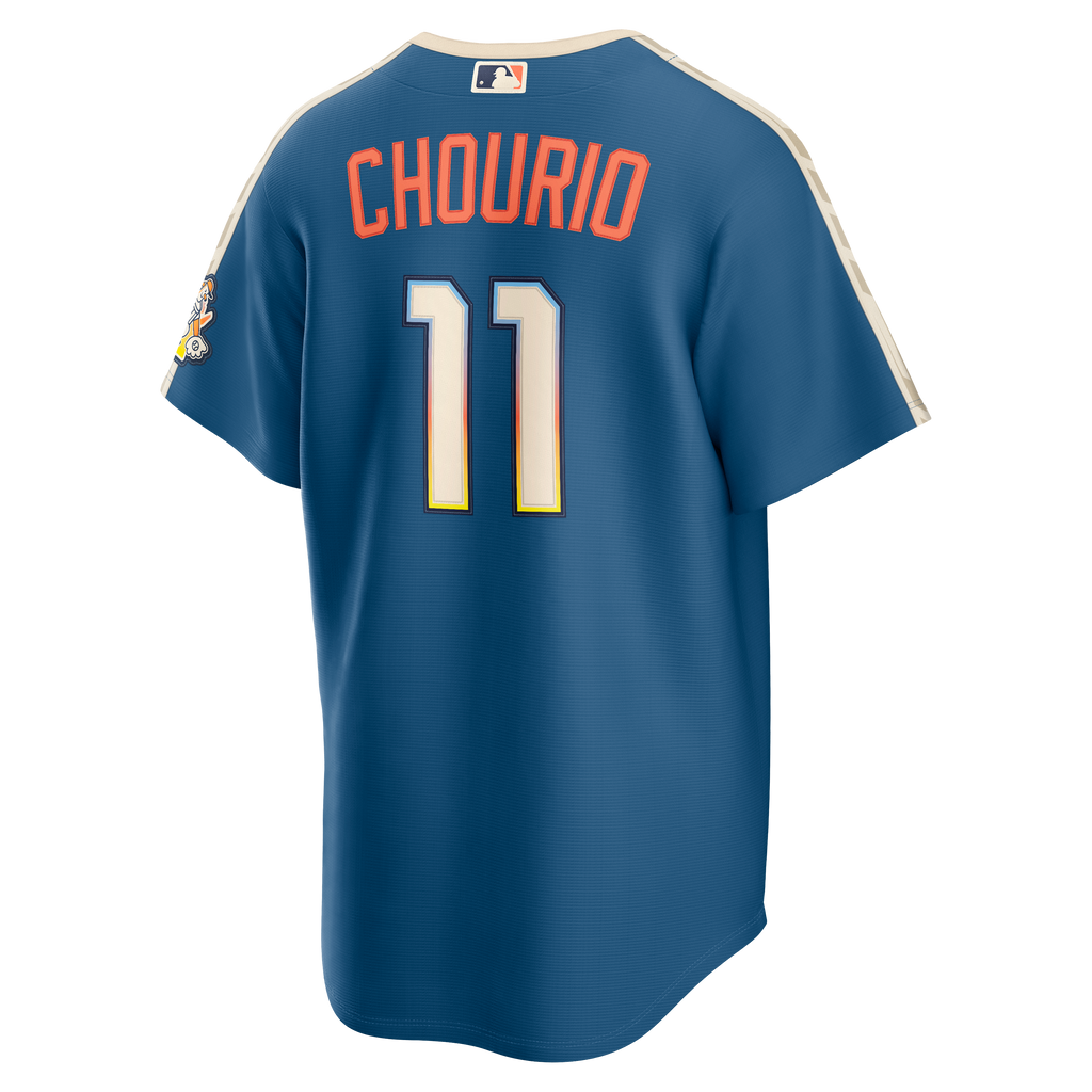 Men's Milwaukee Brewers Jackson Chourio Nike Mineral Blue 2026 City Connect Stadium Jersey