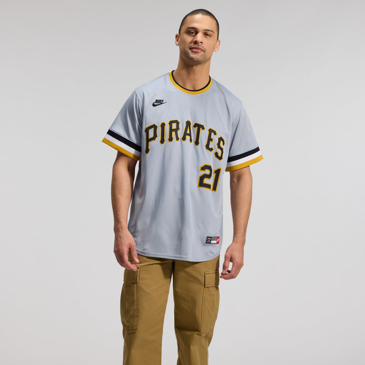 Men's Pittsburgh Pirates Roberto Clemente Nike Gray Throwback Cooperstown Collection Limited Jersey