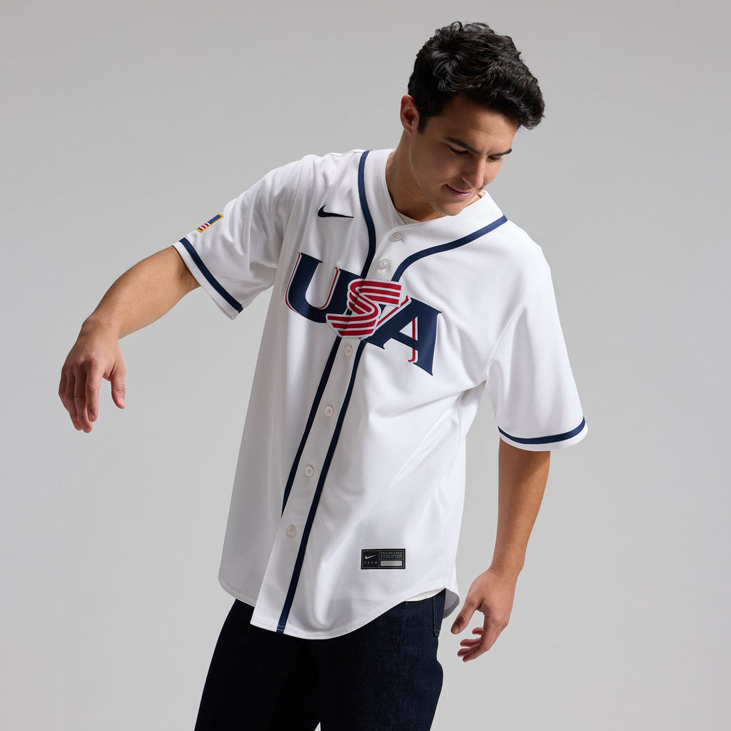 Men's USA Baseball Aaron Judge Nike White 2026 World Baseball Classic Home Stadium Jersey