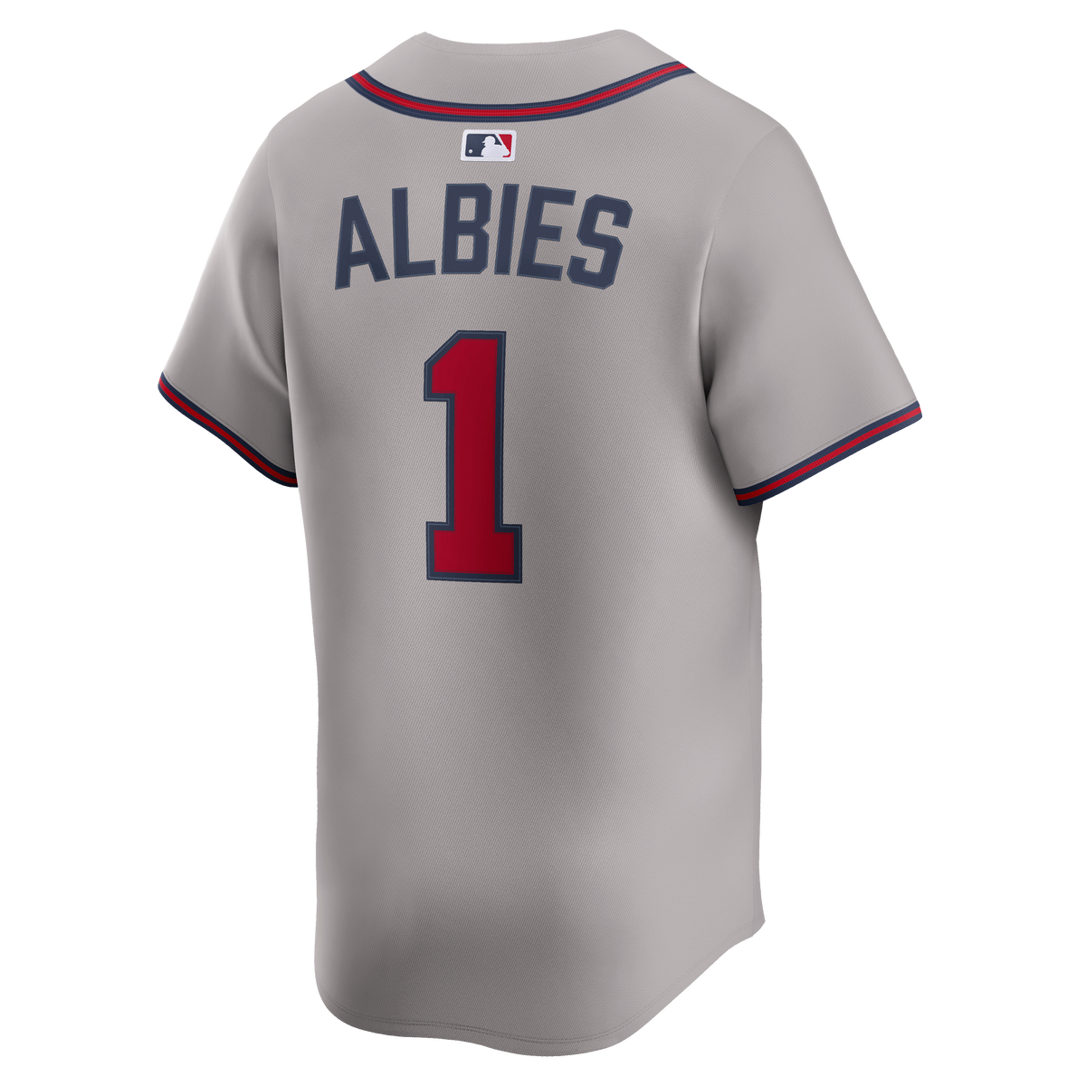 Men's Atlanta Braves Ozzie Albies Nike Gray Road Limited Player Jersey